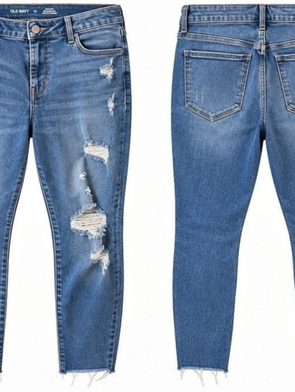 Old Navy Distressed Skinny Jeans in Blue
